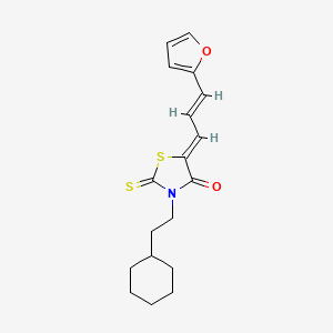 3-(2-cyclohexylethyl)-5-[3-(2-furyl)-2-propen-1-ylidene]-2-thioxo-1,3-thiazolidin-4-one