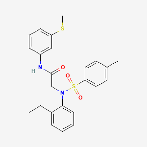 molecular formula C24H26N2O3S2 B3653465 N~2~-(2-ethylphenyl)-N~2~-[(4-methylphenyl)sulfonyl]-N~1~-[3-(methylthio)phenyl]glycinamide 