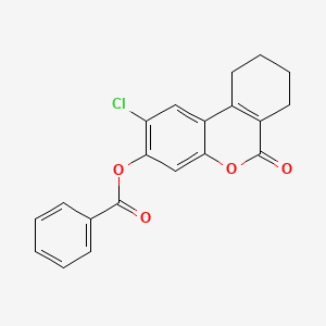 molecular formula C20H15ClO4 B3653472 2-CHLORO-6-OXO-6H,7H,8H,9H,10H-CYCLOHEXA[C]CHROMEN-3-YL BENZOATE 