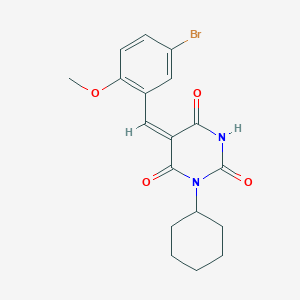 (5E)-5-[(5-bromo-2-methoxyphenyl)methylidene]-1-cyclohexyl-1,3-diazinane-2,4,6-trione