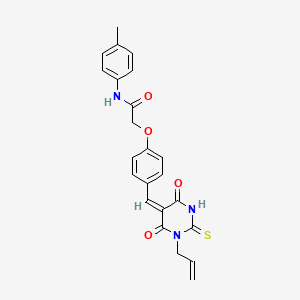 2-(4-{(E)-[4,6-dioxo-1-(prop-2-en-1-yl)-2-thioxotetrahydropyrimidin-5(2H)-ylidene]methyl}phenoxy)-N-(4-methylphenyl)acetamide