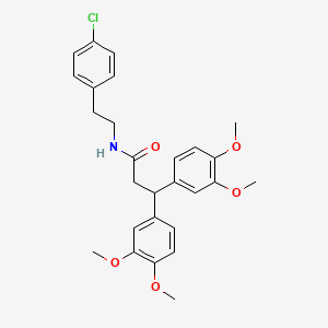 N-[2-(4-chlorophenyl)ethyl]-3,3-bis(3,4-dimethoxyphenyl)propanamide