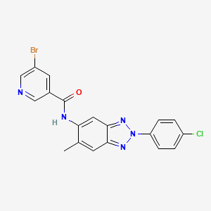 molecular formula C19H13BrClN5O B3653573 5-Bromo-N-[2-(4-chlorophenyl)-6-methyl-2H-1,2,3-benzotriazol-5-YL]pyridine-3-carboxamide 