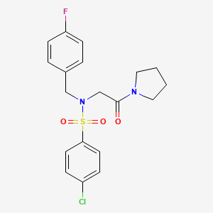 4-chloro-N-(4-fluorobenzyl)-N-[2-oxo-2-(pyrrolidin-1-yl)ethyl]benzenesulfonamide