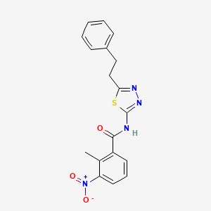 2-methyl-3-nitro-N-(5-phenethyl-1,3,4-thiadiazol-2-yl)benzamide