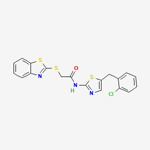 2-(1,3-benzothiazol-2-ylsulfanyl)-N-[5-(2-chlorobenzyl)-1,3-thiazol-2-yl]acetamide