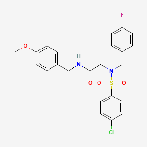 molecular formula C23H22ClFN2O4S B3653609 N~2~-[(4-chlorophenyl)sulfonyl]-N~2~-(4-fluorobenzyl)-N-(4-methoxybenzyl)glycinamide 