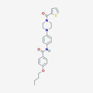 molecular formula C26H29N3O3S B365361 4-butoxy-N-{4-[4-(2-thienylcarbonyl)-1-piperazinyl]phenyl}benzamide CAS No. 673490-71-6