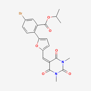 isopropyl 5-bromo-2-{5-[(1,3-dimethyl-2,4,6-trioxotetrahydro-5(2H)-pyrimidinylidene)methyl]-2-furyl}benzoate