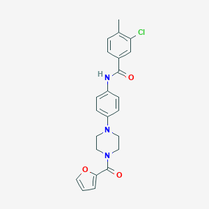 molecular formula C23H22ClN3O3 B365366 3-chloro-N-[4-[4-(furan-2-carbonyl)piperazin-1-yl]phenyl]-4-methylbenzamide CAS No. 674306-20-8