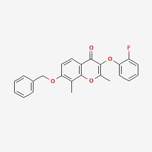 molecular formula C24H19FO4 B3653676 7-(benzyloxy)-3-(2-fluorophenoxy)-2,8-dimethyl-4H-chromen-4-one 