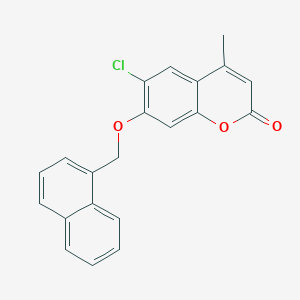 molecular formula C21H15ClO3 B3653709 6-CHLORO-4-METHYL-7-[(NAPHTHALEN-1-YL)METHOXY]-2H-CHROMEN-2-ONE 