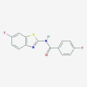 molecular formula C14H8F2N2OS B365371 4-fluoro-N-(6-fluoro-1,3-benzothiazol-2-yl)benzamide CAS No. 476297-68-4