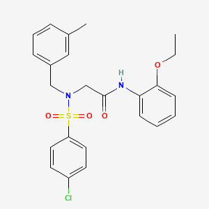 molecular formula C24H25ClN2O4S B3653742 N~2~-[(4-chlorophenyl)sulfonyl]-N~1~-(2-ethoxyphenyl)-N~2~-(3-methylbenzyl)glycinamide 