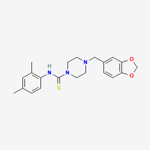 molecular formula C21H25N3O2S B3653745 4-(1,3-benzodioxol-5-ylmethyl)-N-(2,4-dimethylphenyl)piperazine-1-carbothioamide 