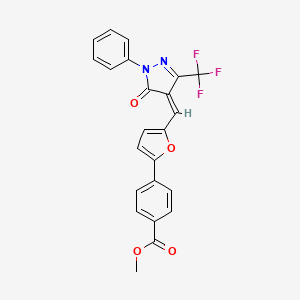 methyl 4-[5-[(Z)-[5-oxo-1-phenyl-3-(trifluoromethyl)pyrazol-4-ylidene]methyl]furan-2-yl]benzoate