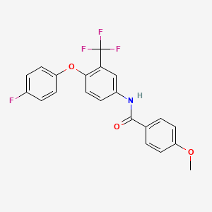 molecular formula C21H15F4NO3 B3653765 N-[4-(4-fluorophenoxy)-3-(trifluoromethyl)phenyl]-4-methoxybenzamide 