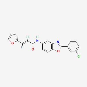 (2E)-N-[2-(3-chlorophenyl)-1,3-benzoxazol-5-yl]-3-(furan-2-yl)prop-2-enamide