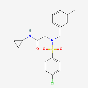 molecular formula C19H21ClN2O3S B3653795 N~2~-[(4-chlorophenyl)sulfonyl]-N-cyclopropyl-N~2~-(3-methylbenzyl)glycinamide 