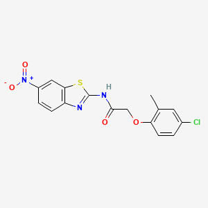 2-(4-chloro-2-methylphenoxy)-N-(6-nitro-1,3-benzothiazol-2-yl)acetamide