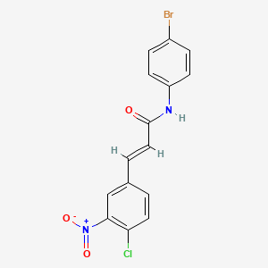 molecular formula C15H10BrClN2O3 B3653813 (2E)-N-(4-bromophenyl)-3-(4-chloro-3-nitrophenyl)prop-2-enamide 