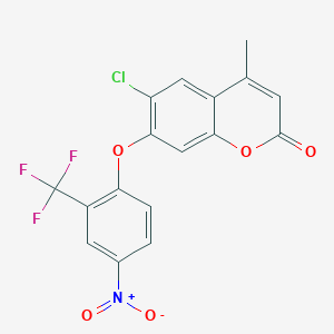 6-chloro-4-methyl-7-[4-nitro-2-(trifluoromethyl)phenoxy]-2H-chromen-2-one