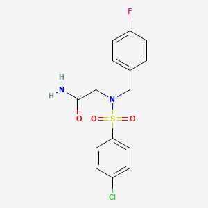 molecular formula C15H14ClFN2O3S B3653825 N~2~-[(4-chlorophenyl)sulfonyl]-N~2~-(4-fluorobenzyl)glycinamide 