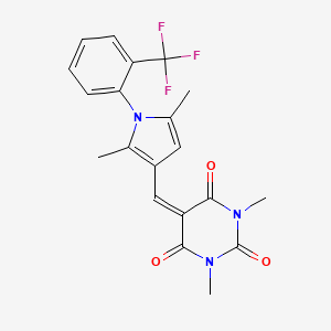 5-({2,5-dimethyl-1-[2-(trifluoromethyl)phenyl]-1H-pyrrol-3-yl}methylidene)-1,3-dimethylpyrimidine-2,4,6(1H,3H,5H)-trione