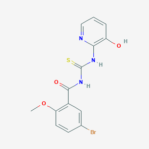 molecular formula C14H12BrN3O3S B3653869 5-bromo-N-{[(3-hydroxy-2-pyridinyl)amino]carbonothioyl}-2-methoxybenzamide 