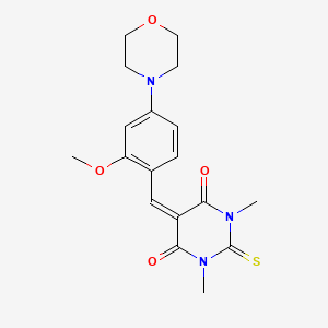 molecular formula C18H21N3O4S B3653880 5-[2-methoxy-4-(4-morpholinyl)benzylidene]-1,3-dimethyl-2-thioxodihydro-4,6(1H,5H)-pyrimidinedione 