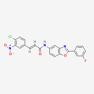 molecular formula C22H13ClFN3O4 B3653917 (2E)-3-(4-chloro-3-nitrophenyl)-N-[2-(3-fluorophenyl)-1,3-benzoxazol-5-yl]prop-2-enamide 