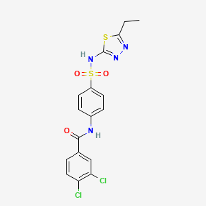 3,4-dichloro-N-(4-{[(5-ethyl-1,3,4-thiadiazol-2-yl)amino]sulfonyl}phenyl)benzamide