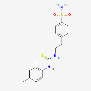 molecular formula C17H21N3O2S2 B3653927 4-[2-({[(2,4-dimethylphenyl)amino]carbonothioyl}amino)ethyl]benzenesulfonamide 