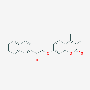 molecular formula C23H18O4 B3653953 3,4-dimethyl-7-[2-(naphthalen-2-yl)-2-oxoethoxy]-2H-chromen-2-one 