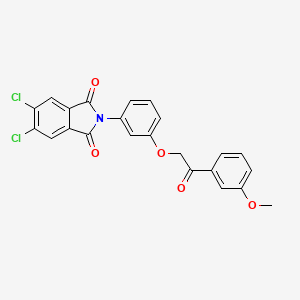 molecular formula C23H15Cl2NO5 B3653962 5,6-dichloro-2-{3-[2-(3-methoxyphenyl)-2-oxoethoxy]phenyl}-1H-isoindole-1,3(2H)-dione 