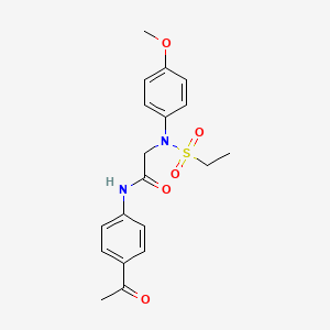 molecular formula C19H22N2O5S B3654000 N~1~-(4-acetylphenyl)-N~2~-(ethylsulfonyl)-N~2~-(4-methoxyphenyl)glycinamide 