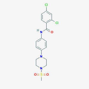 molecular formula C18H19Cl2N3O3S B365402 2,4-dichloro-N-{4-[4-(methylsulfonyl)piperazin-1-yl]phenyl}benzamide CAS No. 674353-37-8