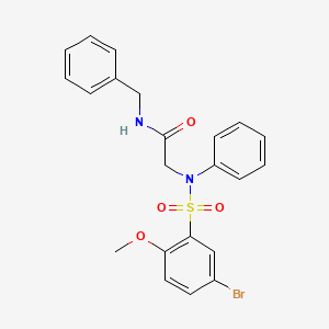 molecular formula C22H21BrN2O4S B3654024 N~1~-benzyl-N~2~-[(5-bromo-2-methoxyphenyl)sulfonyl]-N~2~-phenylglycinamide 