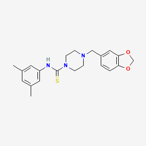 molecular formula C21H25N3O2S B3654065 4-(1,3-benzodioxol-5-ylmethyl)-N-(3,5-dimethylphenyl)piperazine-1-carbothioamide 