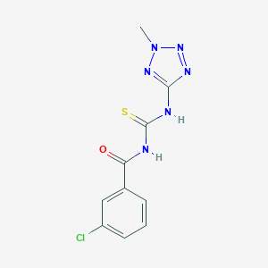 molecular formula C10H9ClN6OS B365408 3-chloro-N-[(2-methyl-2H-tetrazol-5-yl)carbamothioyl]benzamide CAS No. 680982-39-2