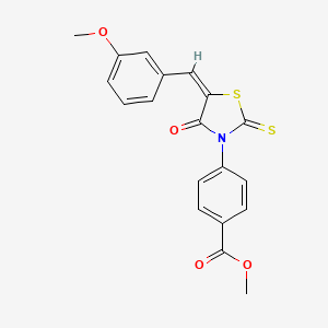 methyl 4-[(5E)-5-(3-methoxybenzylidene)-4-oxo-2-thioxo-1,3-thiazolidin-3-yl]benzoate