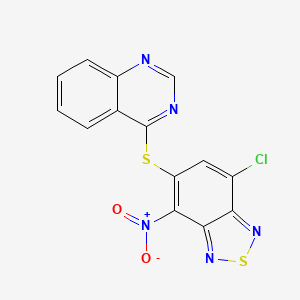 molecular formula C14H6ClN5O2S2 B3654092 4-[(7-chloro-4-nitro-2,1,3-benzothiadiazol-5-yl)thio]quinazoline 