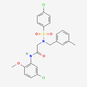 molecular formula C23H22Cl2N2O4S B3654113 N~1~-(5-chloro-2-methoxyphenyl)-N~2~-[(4-chlorophenyl)sulfonyl]-N~2~-(3-methylbenzyl)glycinamide 