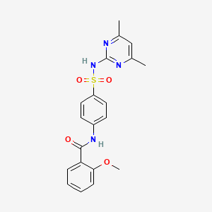 molecular formula C20H20N4O4S B3654122 N-{4-[(4,6-dimethylpyrimidin-2-yl)sulfamoyl]phenyl}-2-methoxybenzamide 