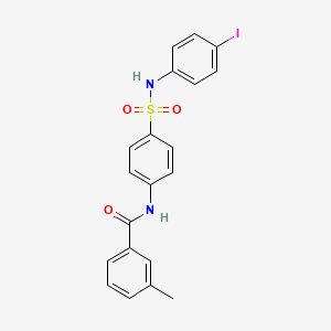 molecular formula C20H17IN2O3S B3654146 N-(4-{[(4-iodophenyl)amino]sulfonyl}phenyl)-3-methylbenzamide 