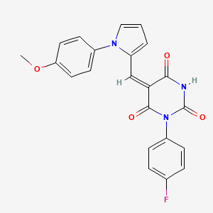 (5E)-1-(4-fluorophenyl)-5-{[1-(4-methoxyphenyl)-1H-pyrrol-2-yl]methylidene}pyrimidine-2,4,6(1H,3H,5H)-trione