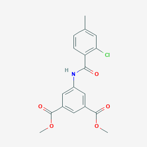 molecular formula C18H16ClNO5 B3654233 Dimethyl 5-{[(2-chloro-4-methylphenyl)carbonyl]amino}benzene-1,3-dicarboxylate 