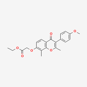 molecular formula C22H22O6 B3654249 ethyl {[3-(4-methoxyphenyl)-2,8-dimethyl-4-oxo-4H-chromen-7-yl]oxy}acetate 