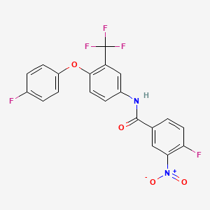 4-fluoro-N-[4-(4-fluorophenoxy)-3-(trifluoromethyl)phenyl]-3-nitrobenzamide