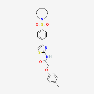 molecular formula C24H27N3O4S2 B3654271 N-{4-[4-(azepan-1-ylsulfonyl)phenyl]-1,3-thiazol-2-yl}-2-(4-methylphenoxy)acetamide 